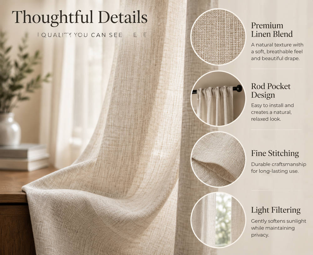 Velmorasa™ SoftPrivacy Semi-Sheer Drapes