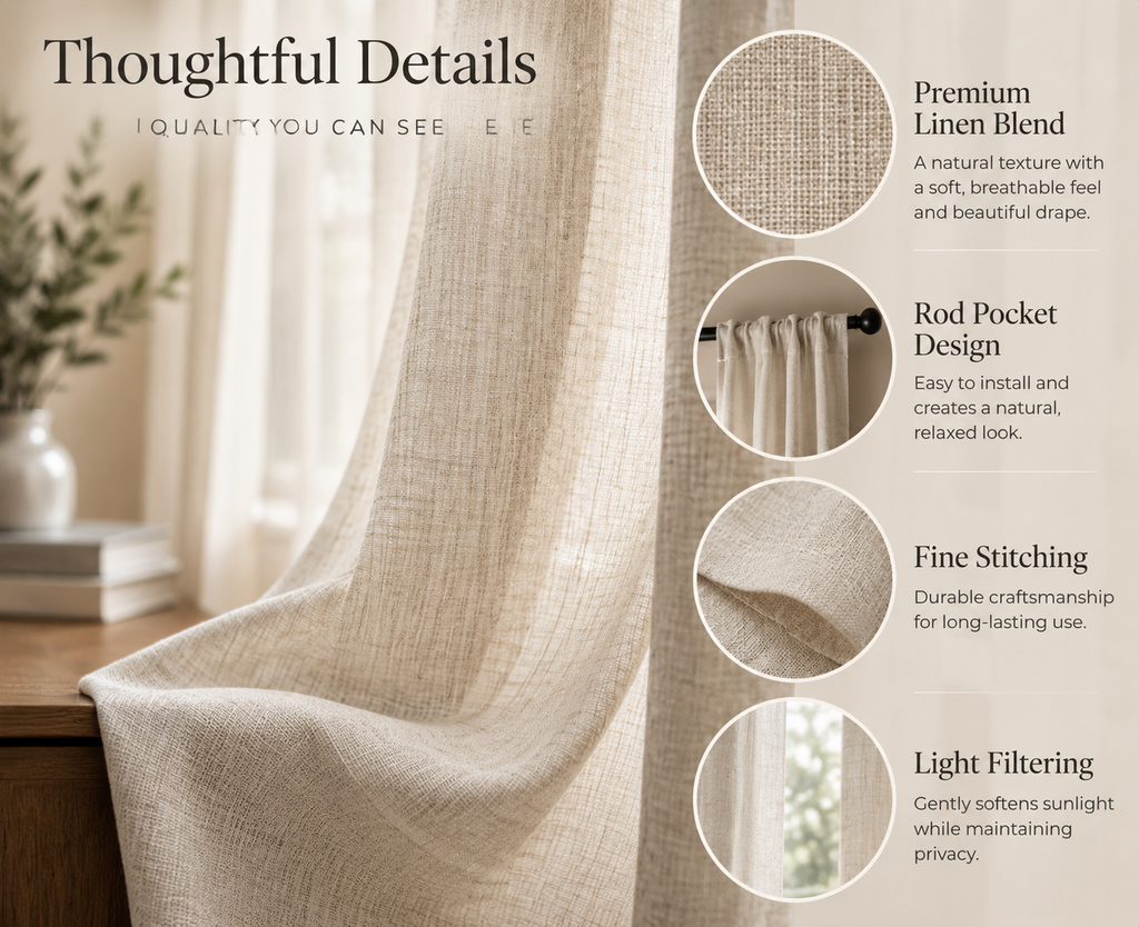 Velmorasa™ SoftPrivacy Semi-Sheer Drapes