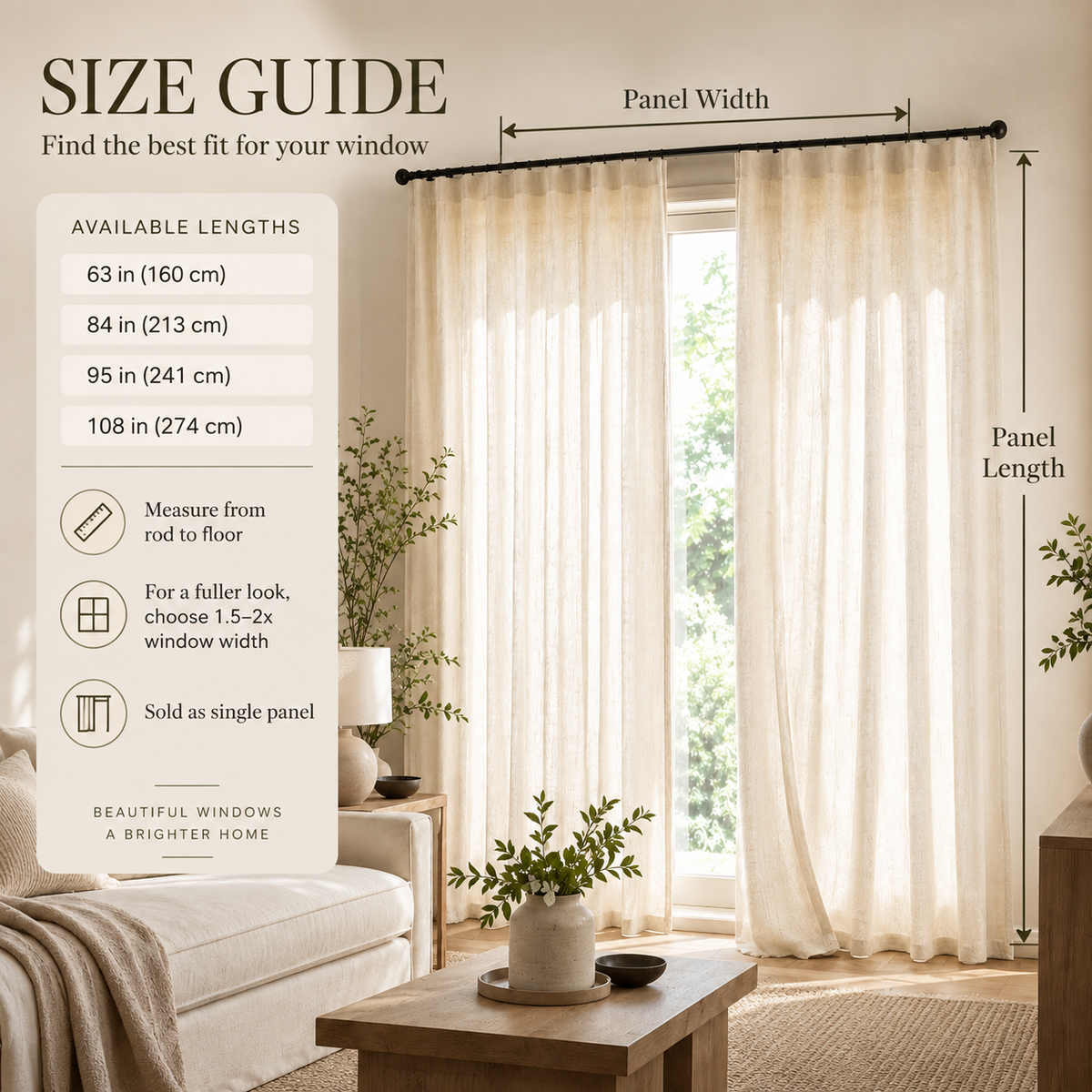 Velmorasa™ LinenGlow Light Filtering Curtains