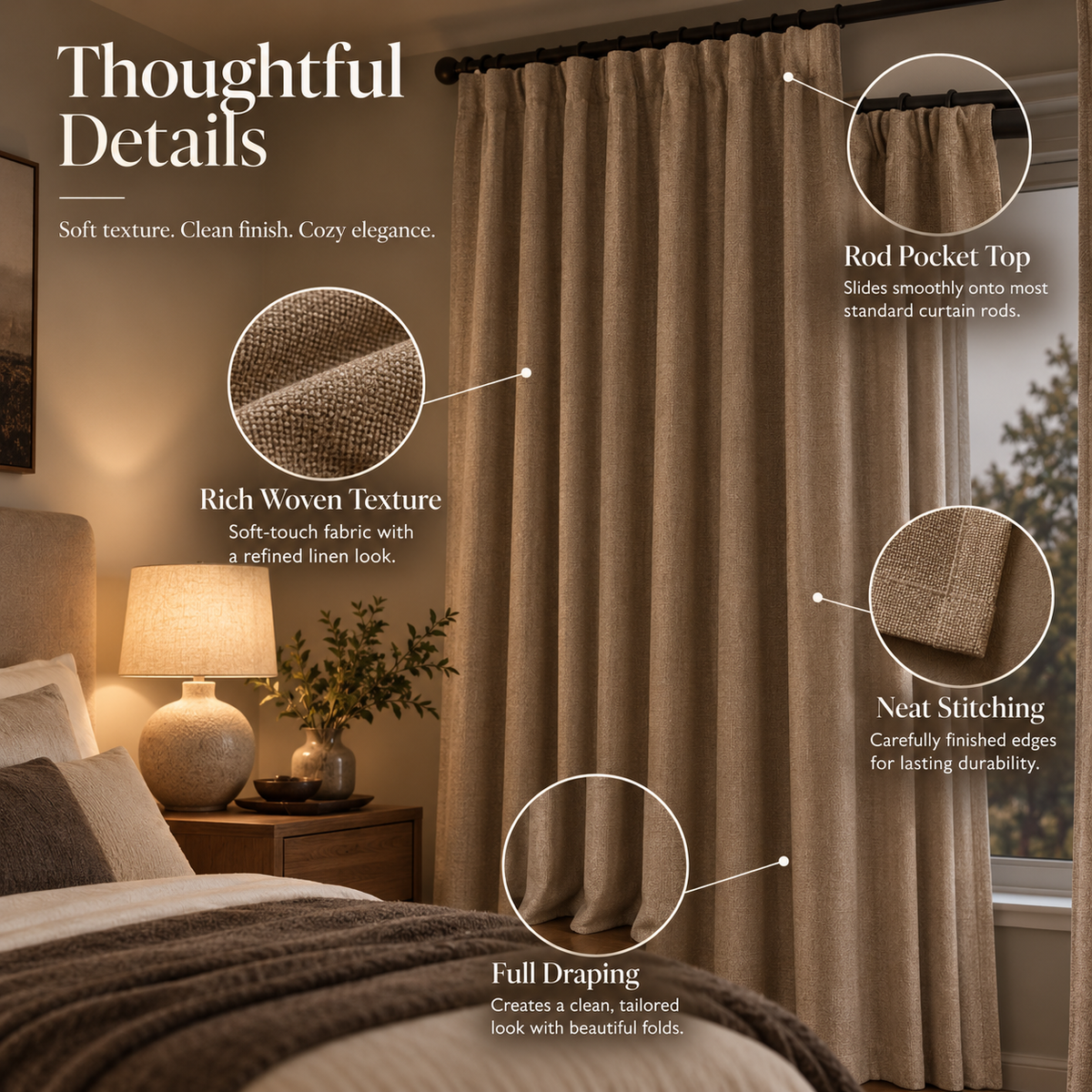 Velmorasa™ QuietNest Bedroom Curtains