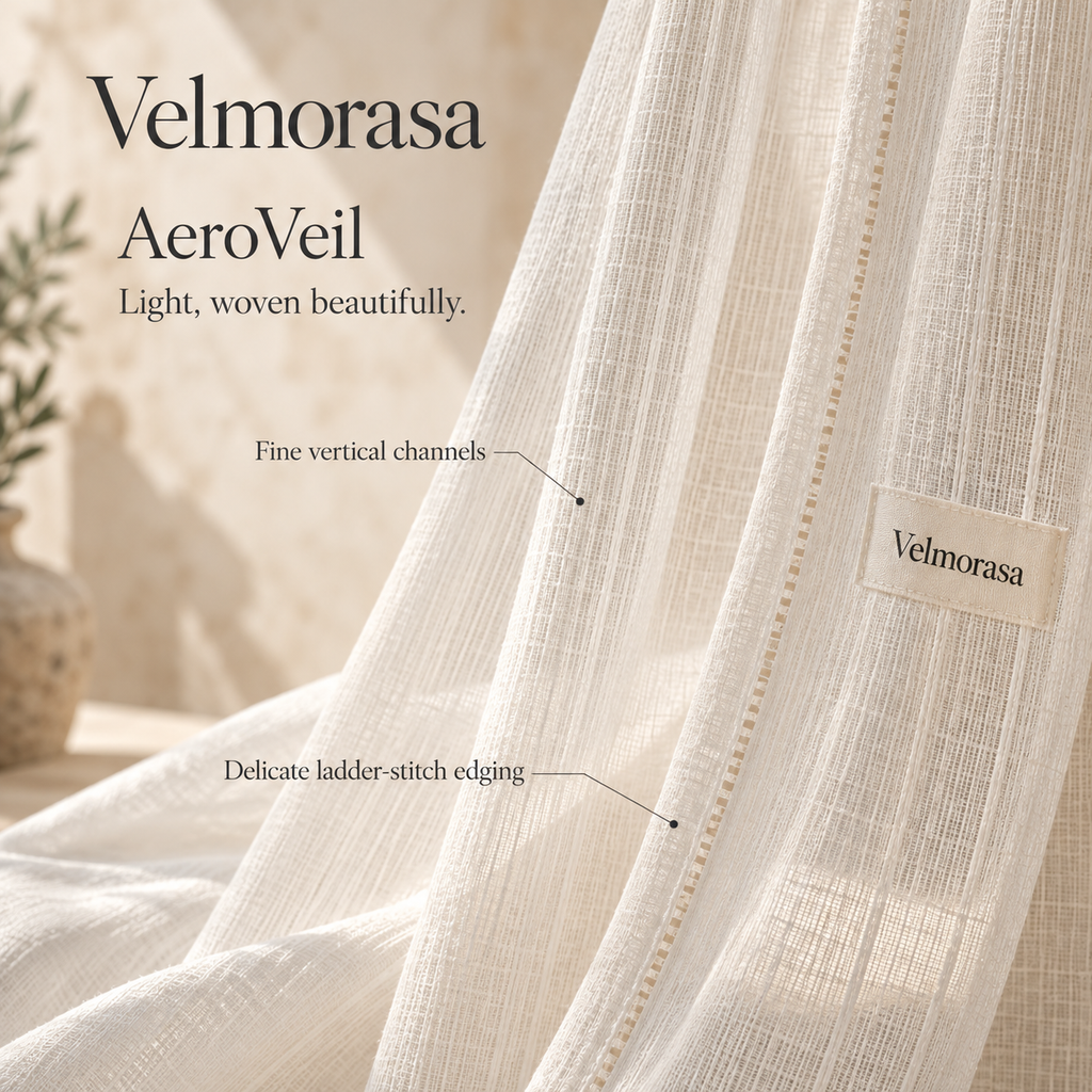 Velmorasa™ AeroVeil Channel Sheer Curtains
