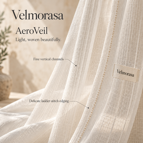 Velmorasa™ AeroVeil Channel Sheer Curtains