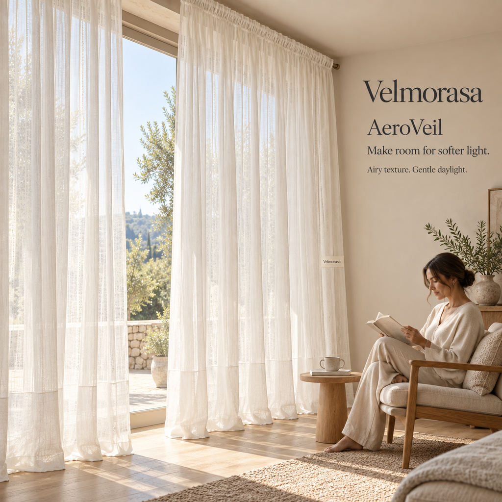 Velmorasa™ AeroVeil Channel Sheer Curtains
