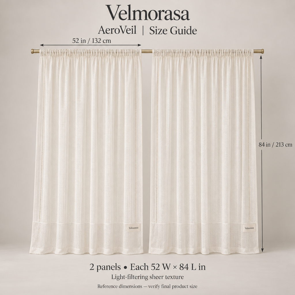 Velmorasa™ AeroVeil Channel Sheer Curtains