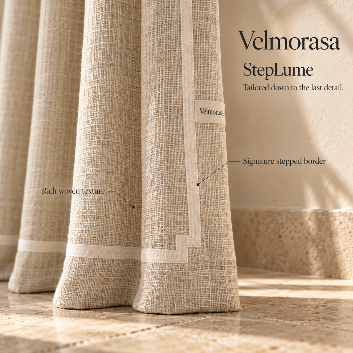 Velmorasa™ StepLume Tailored Linen Curtains