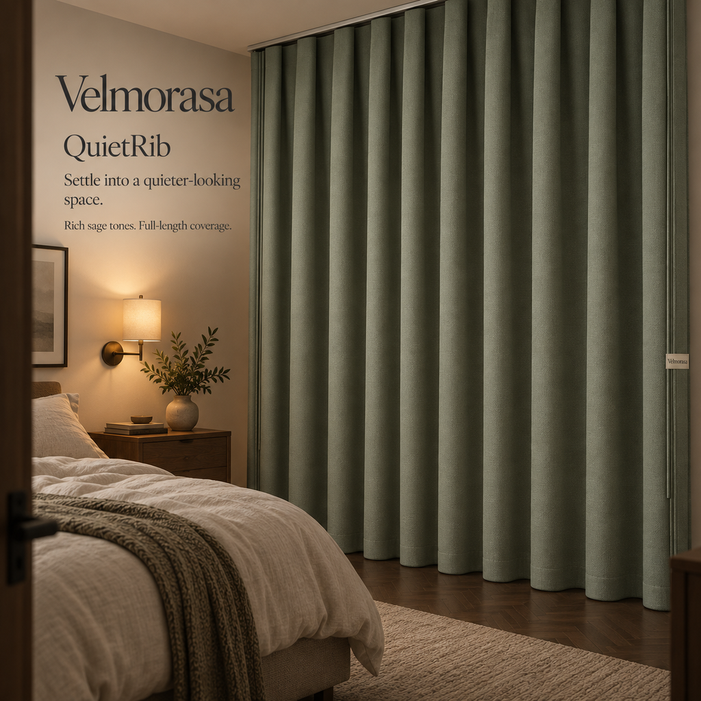 Velmorasa™ QuietRib Sage Blackout Curtains
