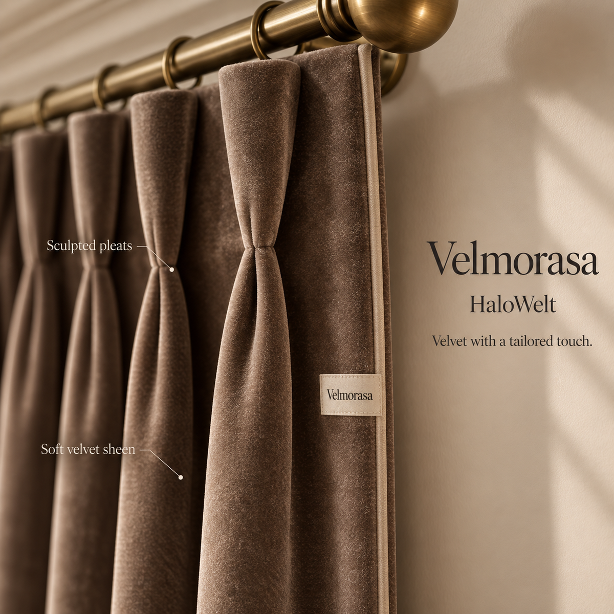 Velmorasa™ HaloWelt Cocoa Velvet Drapes