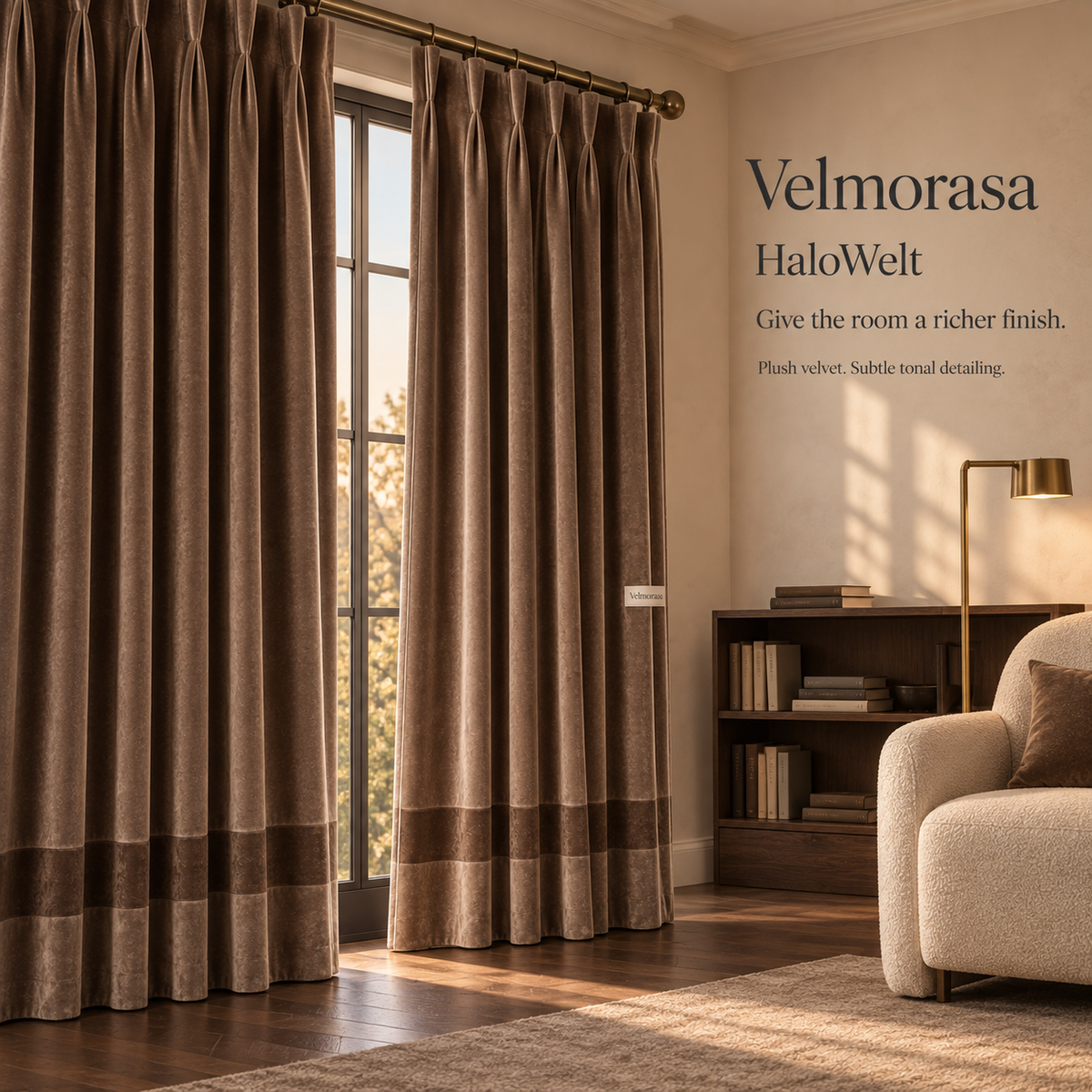 Velmorasa™ HaloWelt Cocoa Velvet Drapes