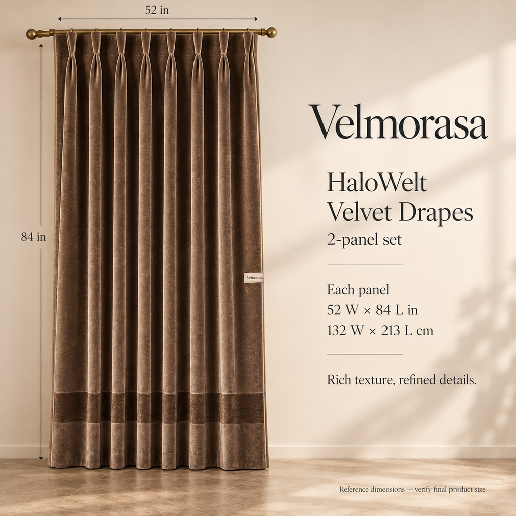 Velmorasa™ HaloWelt Cocoa Velvet Drapes