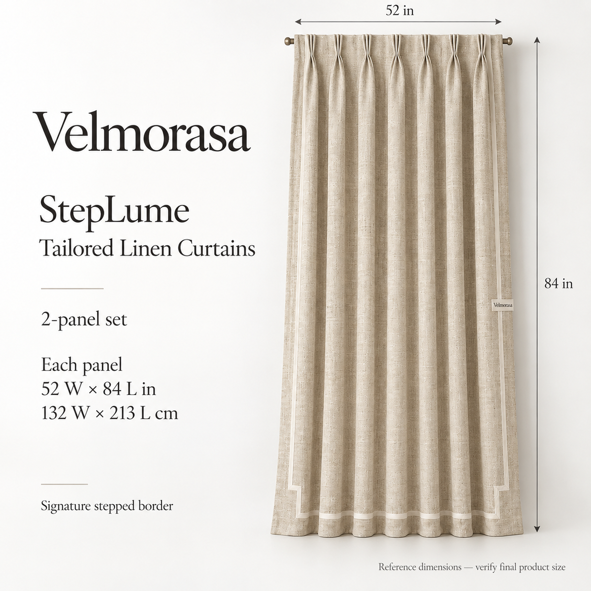 Velmorasa™ StepLume Tailored Linen Curtains